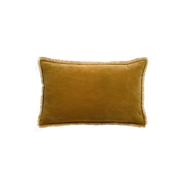 Coussin uni velours de coton/coton Fara Bronze 40x65, Vivaraise