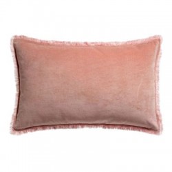 Coussin uni velours de coton/coton Fara Pink 40x65, Vivaraise