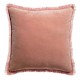 Coussin uni velours de coton/coton Fara Pink 45x45, Vivaraise