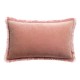 Coussin uni velours de coton/coton Fara Pink 30x50, Vivaraise