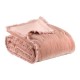 Plaid uni velours de coton/coton Fara Pink 135x200, Vivaraise
