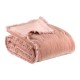 Edredon uni velours de coton/coton Fara Pink 85x200, Vivaraise