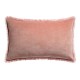 Coussin uni velours de coton/coton Fara Pink 40x65, Vivaraise