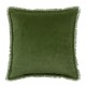 Coussin uni velours de coton/coton Fara Eucalyptus 45x45, Vivaraise