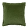 Coussin uni velours de coton/coton Fara Eucalyptus 45x45, Vivaraise