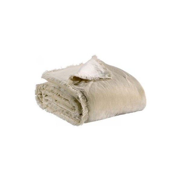 Edredon uni velours de coton/coton Fara Lin 85x200, Vivaraise