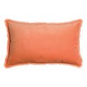 Coussin uni velours de coton/coton Fara Goyave 40x65, Vivaraise