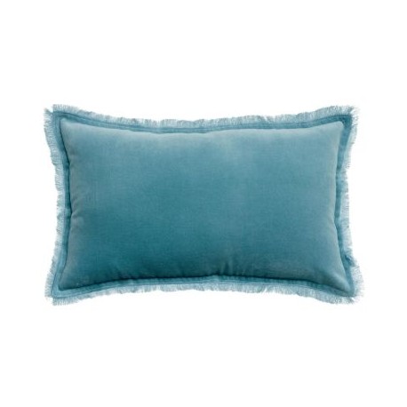 Coussin uni velours de coton/coton Fara Quartz 30x50, Vivaraise