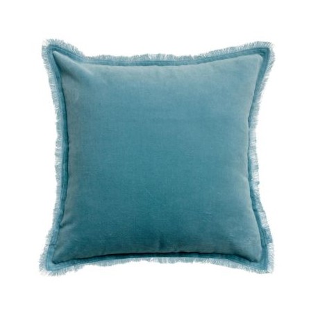 Coussin uni velours de coton/coton Fara Quartz 45x45, Vivaraise