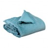 Edredon bout de lit uni velours de coton/coton Fara Quartz 85x200, Vivaraise