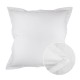 Taie carrée unie en percale de coton 90 fils/cm² Olana Platine