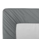 Drap housse uni en percale de coton 90 fils/cm² Olana Acier