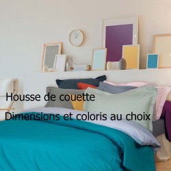 Garnier-Thiébaut - Housse de couette unie en percale de coton 90 fils/cm² Olana