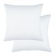 Taies d'oreiller unies en satin de coton 120 fils/cm² Ava Blanc