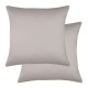 Taies d'oreiller unies en satin de coton 120 fils/cm² Ava Taupe