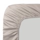 Drap housse uni Bonnets 30cm en satin de coton 120 fils/cm² Ava Taupe