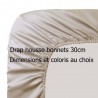 Garnier-Thiébaut - Drap housse uni B30 en satin de coton 120 fils/cm² Ava