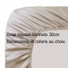 Drap housse uni Bonnets 30cm en satin de coton 120 fils/cm² Ava