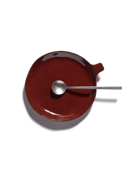 Assiette céramique avec anse D17cm La Mère Rouge vénitien - Marie Michielssen
