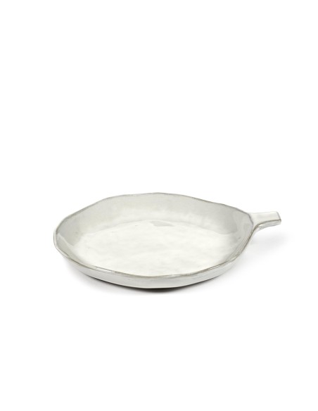 Assiette céramique avec anse D17cm La Mère Blanc cassé - Marie Michielssen