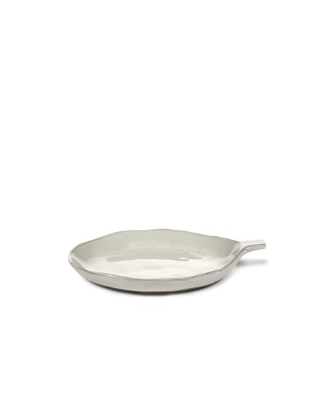 Assiette céramique avec anse D17cm La Mère Blanc cassé - Marie Michielssen