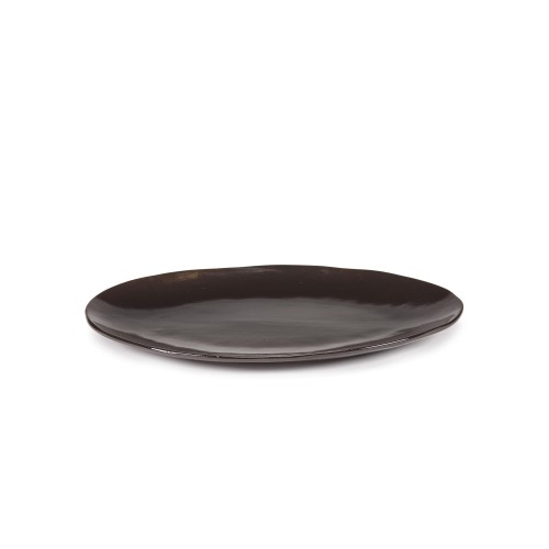 Plat ovale céramique Brun foncé 37.5x27.5cm La Mère Serax - Marie Michielssen
