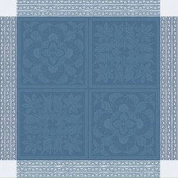Serviettes de table jacquard pur lin Harmonie Bleu, Garnier-Thiébaut (par 4)