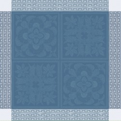 Serviettes de table jacquard pur lin Harmonie Bleu, Garnier-Thiébaut