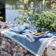 Serviettes de table jacquard pur lin Harmonie Bleu, Garnier-Thiébaut