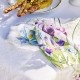 Serviettes de table pur lin imprimé Iris d'Hiver Blanc, Garnier-Thiébaut