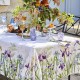 Nappes de table pur lin prélavé Iris d'Hiver Blanc, Garnier-Thiébaut