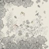 Petit carré déco métis lavé lin et coton Monochrome Fusain, Garnier-Thiébaut