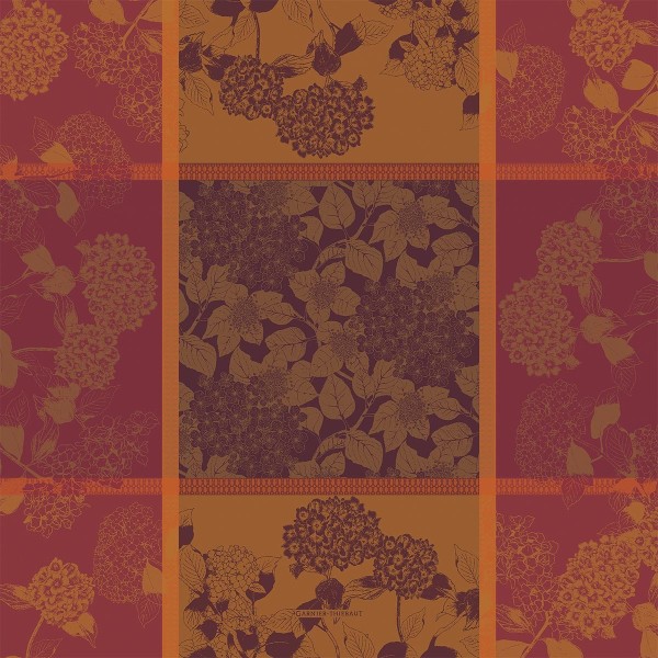 Nappes de table coton Hortensias Rouille, Garnier-Thiébaut