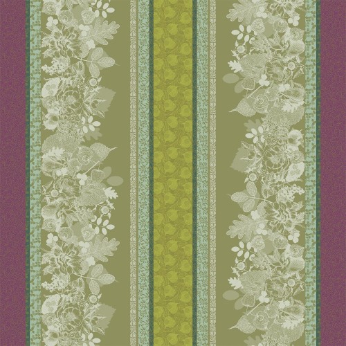 Tissu nappes au metre Mille Botanique Mousse laize 160cm, Garnier-Thiébaut