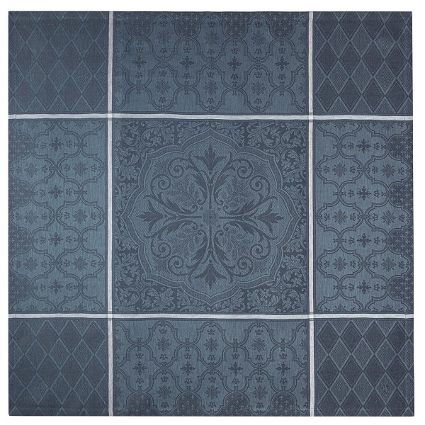 Nappe pur lin Armoiries Céruléen, Le Jacquard Français