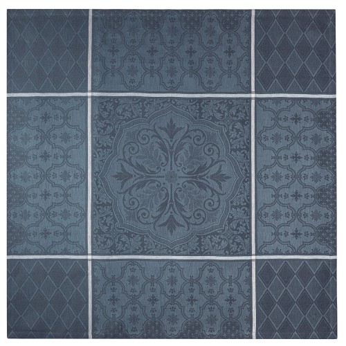 Nappe pur lin Armoiries Céruléen, Le Jacquard Français