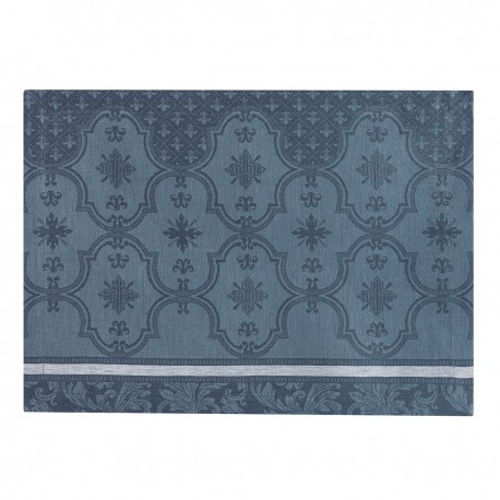 Set de table antitache pur lin Armoiries Céruléen, Le Jacquard Français