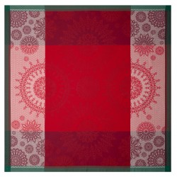 Petit Carré déco de Noël Lumières d'étoiles Rubis, Le Jacquard Français