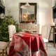 Petit Carré déco de Noël Lumières d'étoiles Rubis, Le Jacquard Français