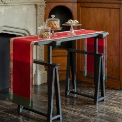 Chemin de table de Noël Lumières d'étoiles Rubis, Le Jacquard Français
