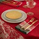 Chemin de table de Noël Lumières d'étoiles Rubis, Le Jacquard Français