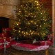 Tapis de sapin de Noël Lumières d'étoiles Rubis, Le Jacquard Français