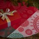 Tapis de sapin de Noël Lumières d'étoiles Rubis, Le Jacquard Français