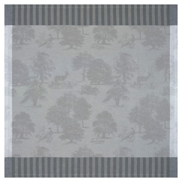 Nappes de table pur lin Souveraine Argent, Le Jacquard Français 