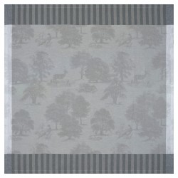 Petit Carré déco pur lin Souveraine Argent, Le Jacquard Français