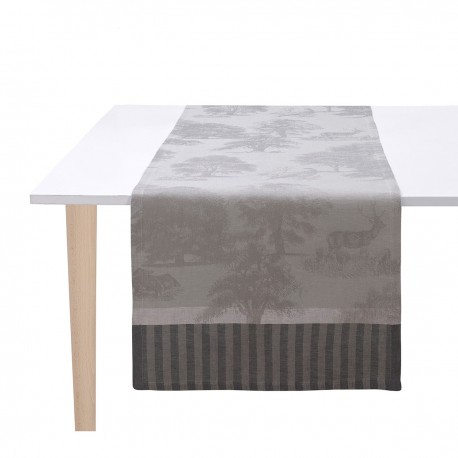 Chemin de table pur lin Souveraine Argent, Le Jacquard Français