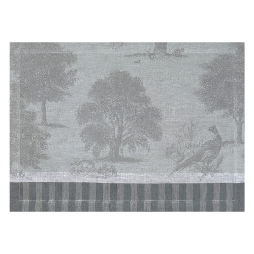 Set de table antitache pur lin Souveraine Argent, Le Jacquard Français