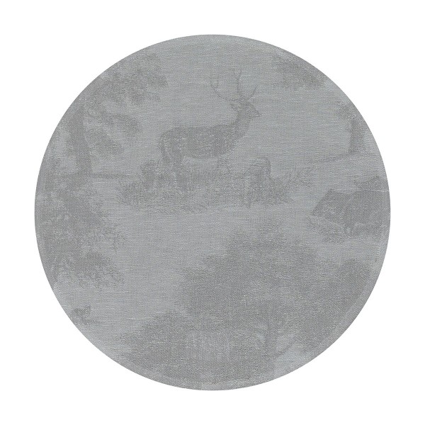 Set de table ronds pur lin antitache Souveraine Argent D38cm, Le Jacquard Français 