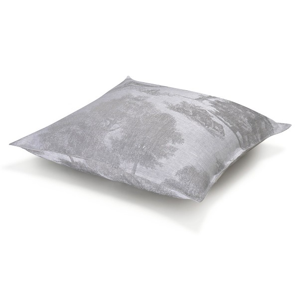Housses de coussin pur lin Souveraine Argent 50x50cm VERSO, Le Jacquard Français
