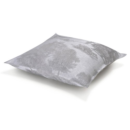 Housses de coussin pur lin Souveraine Argent 50x50cm VERSO, Le Jacquard Français
